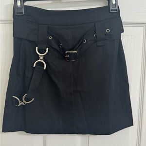 PrettyLittleThing Black Skirt with Silver Buckles
